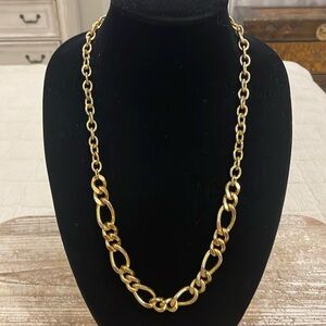 Vintage Gold Tone Large Chain Link Long Statement Necklace